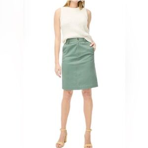 J. Crew Chino Midi Skirt, Topiary, Size 4, NWT